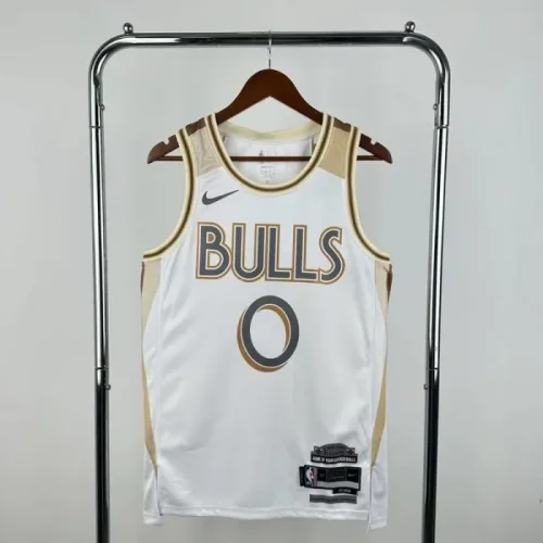 Season 2025 Chicago Bulls White No.0 White NBA Jersey