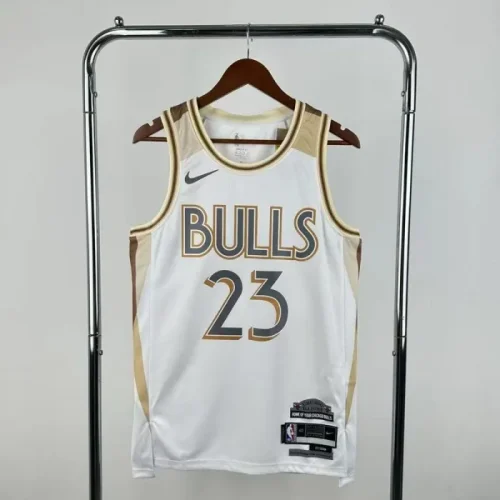 Season 2025 Chicago Bulls White No.23 Jordan NBA Jersey