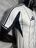 2025-26 Real Madrid white player version baseball jersey
