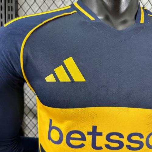 2025-26 Boca home long sleeve player version jersey   (The player version is more slim fit, it is recommended to buy one size larger)