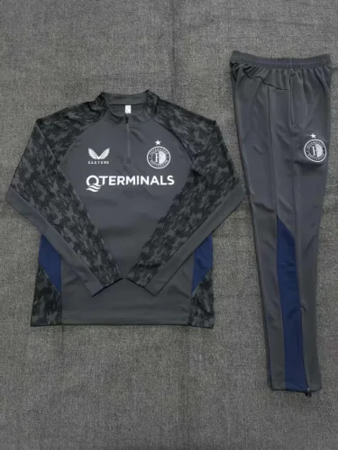 2025-26 Feyenoord grey half-zip kids suit
