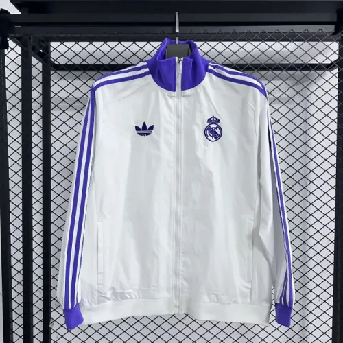 Real Madrid 2025-26 white windbreaker jacket