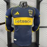 2025-26 Boca home long sleeve player version jersey   (The player version is more slim fit, it is recommended to buy one size larger)