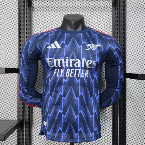 2025-26  Arsenal  Away long sleeve player version jersey   (The player version is more slim fit, it is recommended to buy one size larger)