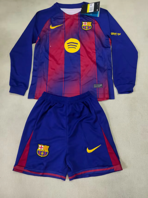 25-26 Barcelona Home long Sleeve kid kit