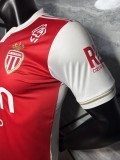 25-26 Monaco home with sponsor player version soccer jersey with sponsor size S-2XL