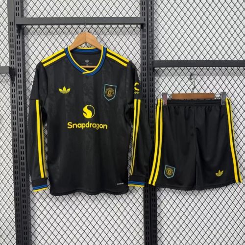 Manchester united 202526 Third Away long sleeve Kids Kit