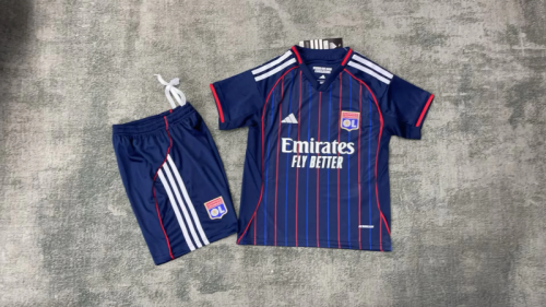 Lyon 202526 Away kids Soccer jersey