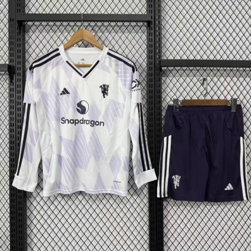 Manchester united 2025/26 Away long sleeve Kids Kit