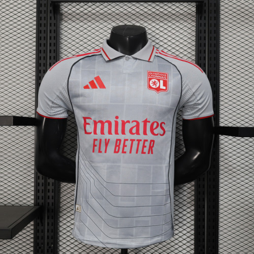 Lyon 2025/26 Third Away player version soccer jersey size S-2XL