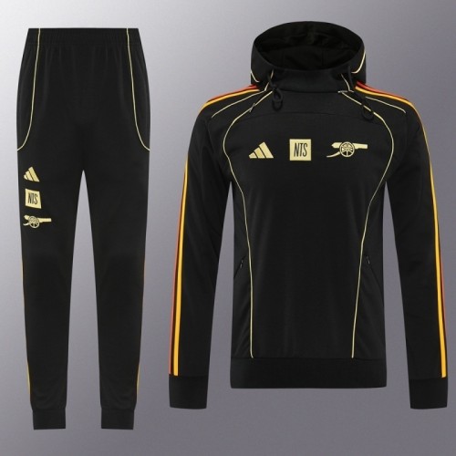Arsenal 2025/26 Black Hoodie Suit S-2XL