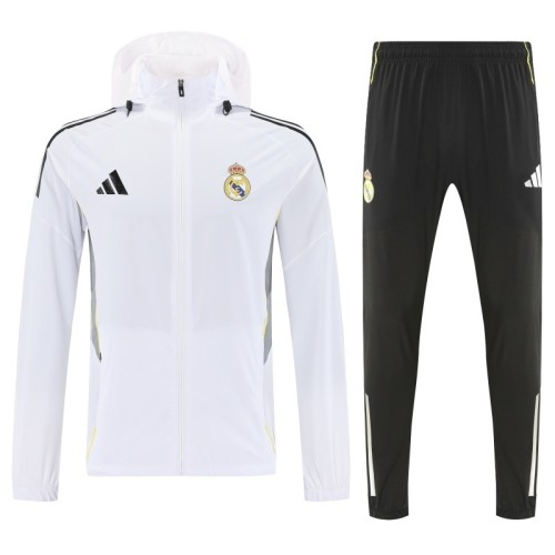 Real Madrid 2025/26 White Windbreaker suit S-2XL