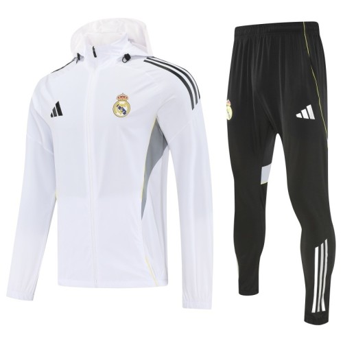 Real Madrid 2025/26 White Windbreaker suit S-2XL