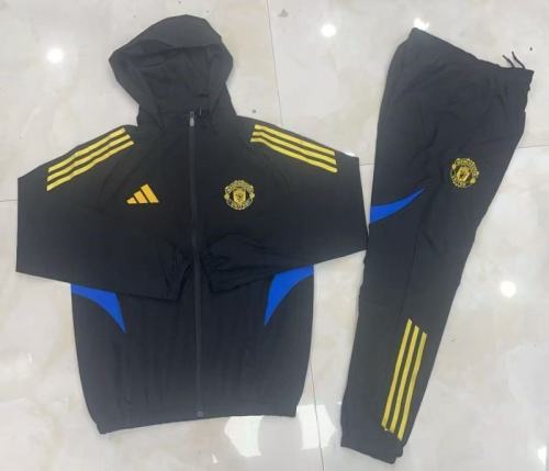 Manchester United 2025/26 Black Windbreaker suit S-2XL
