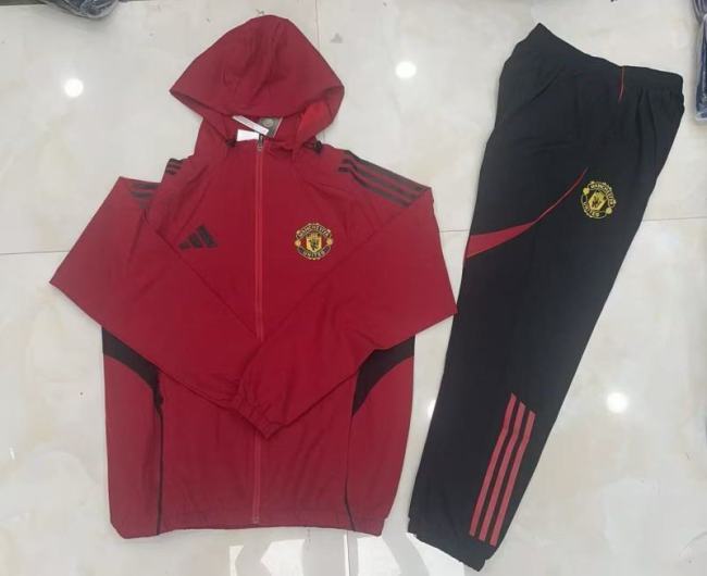 Manchester United 202526 Red Windbreaker suit S-2XL