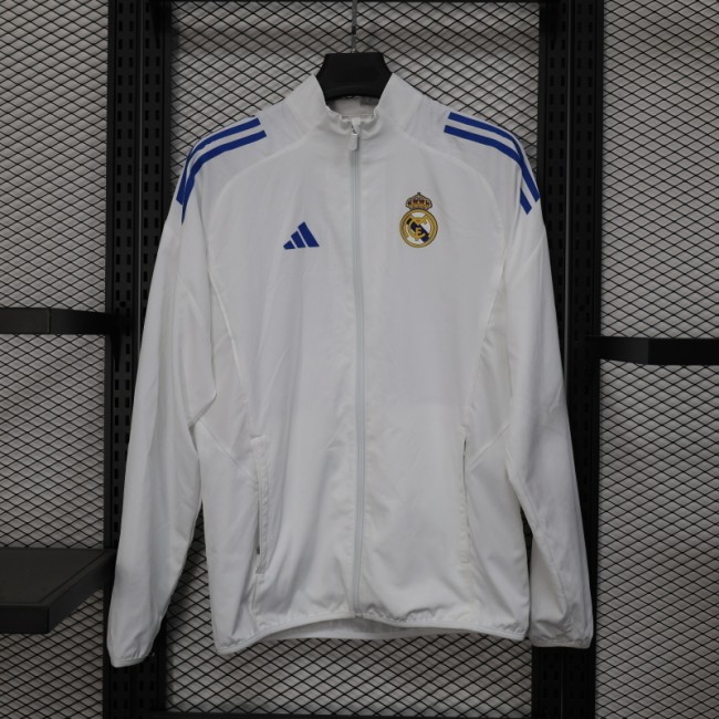 Real Madrid 2025/26 White Windbreaker