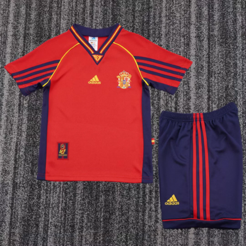 Retro Spain 199899 home kids Soccer jersey