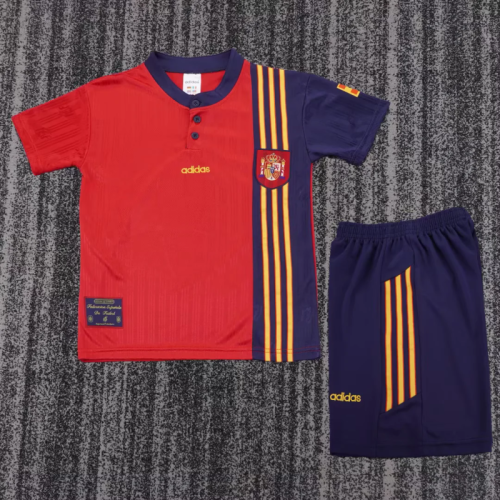 Retro Spain 1996 home kids Soccer jersey