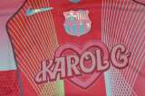 Barcelona 2025/26 Pink And Red KAROL G VERSION kid kit Size16-28