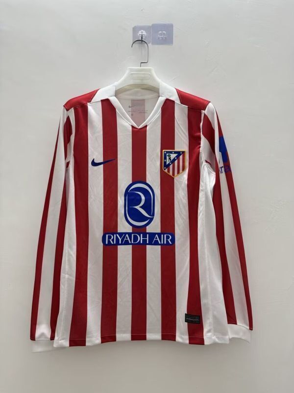 Atletico Madrid 2025/26 Home Long Sleeves Jersey