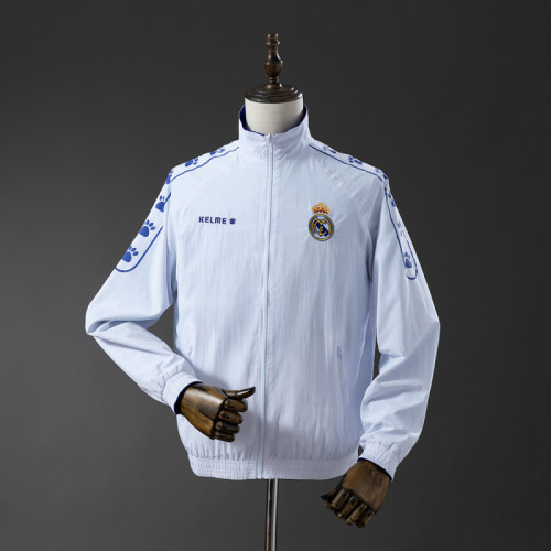 Real Madrid 2025/26 White and Purple Reversible Windbreaker