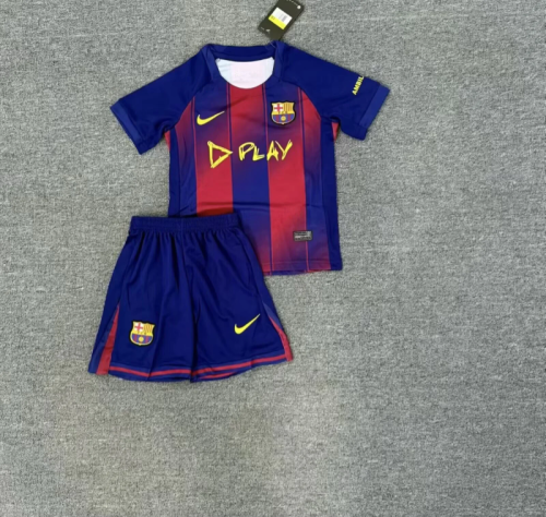 Barcelona 202526 Home kid kit With New Sponsor 16-28
