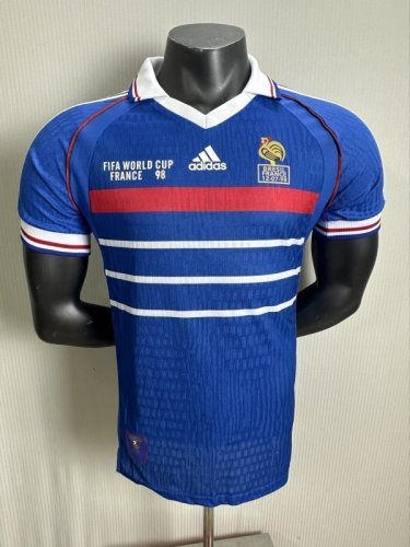 Retro France 1998 Home Player Version jersey