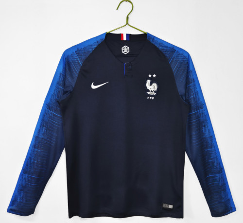 Retro 2018 France home long sleeves soccer jersey size S-2XL