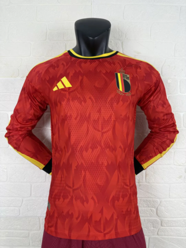 Belgium 202526 Home Long Sleeve player version Jersey size S-2XL