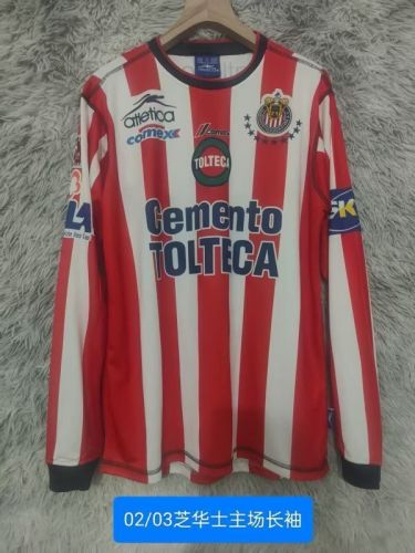 Retro Chivas 200203 Home long sleeve Soccer jersey