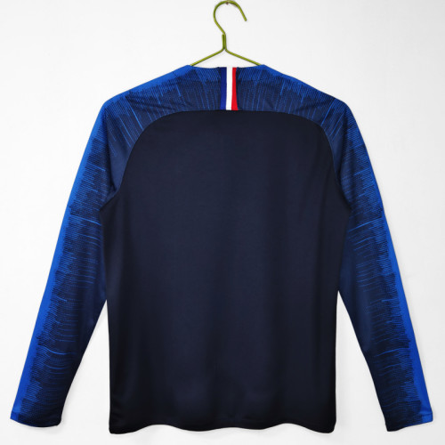 Retro 2018 France home long sleeves soccer jersey size S-2XL