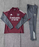 Arsenal 202526 Red Half zipper training clothes Kid Size