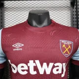 West Ham United 2023-24 home player version soccer jerseys   (The player version is more slim fit, it is recommended to buy one size larger)