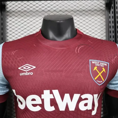 West Ham United 2023-24 home player version soccer jerseys   (The player version is more slim fit, it is recommended to buy one size larger)