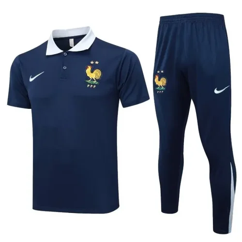 2024-25 France dark blue POLO suit