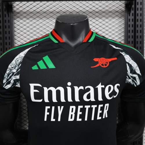 2024-25 Arsenal  away black player version jersey(The player version is more slim fit, it is recommended to buy one size larger)