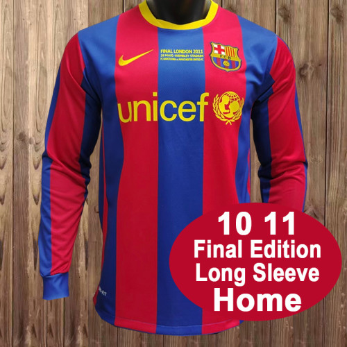 2010-11 .Barcelona  home retro long sleeve jersey