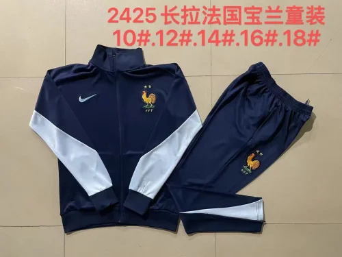 E891# 2024-25 long zipper French royal blue suit (kids)