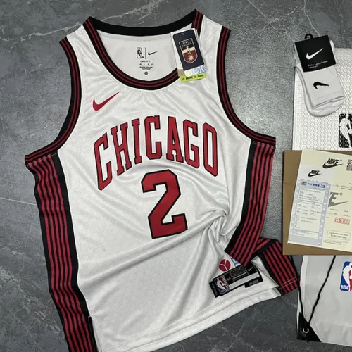 2023 Bulls White City Edition No. 2 Ball NBA Jersey