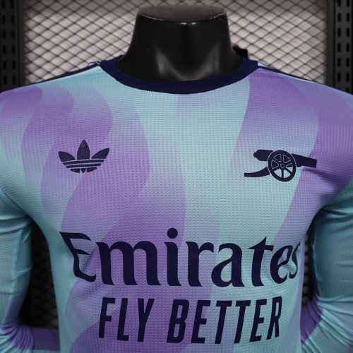 2024-25 Arsenal  Third away long sleeve player version jersey(The player version is more slim fit, it is recommended to buy one size larger)