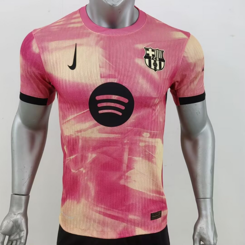 2024-25 Barcelona Pink Player Version Jersey (The player version is more slim fit, it is recommended to buy one size larger)
