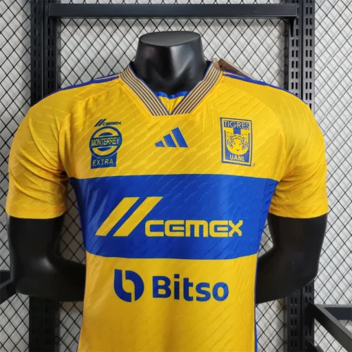 2023-24 Tigers home player version soccer jerseys   (The player version is more slim fit, it is recommended to buy one size larger)