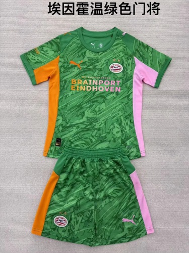 2025-26 Eindhoven.PSVeindhoven   green goalkeeper kid kit