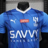 Al Hilal Home 2023-24 home player version soccer   (The player version is more slim fit, it is recommended to buy one size larger)