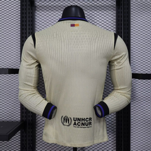 2025-26 Barcelona  Away long sleeve player version jersey  (The player version is more slim fit, it is recommended to buy one size larger)