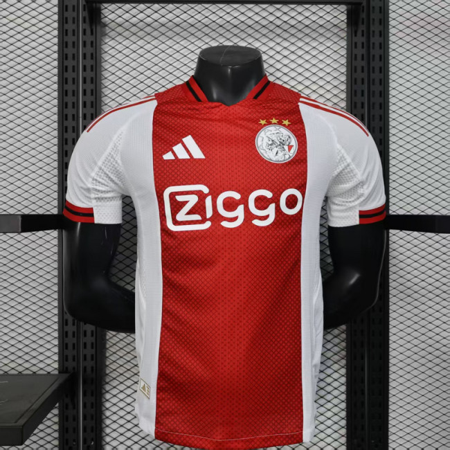 2025-26 Ajax home player version jersey    (The player version is more slim fit, it is recommended to buy one size larger)