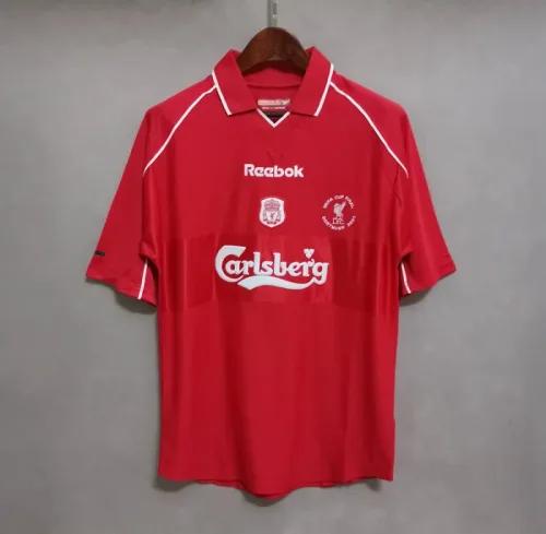 Liverpool 2001-02 home soccer jerseys
