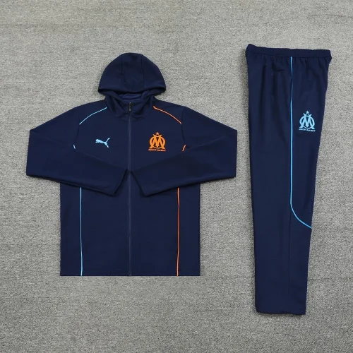 Marseille 2024-25 blue hooded tracksuit