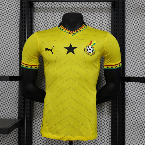 2024-25 Ghana yellow player version jersey   (The player version is more slim fit, it is recommended to buy one size larger)