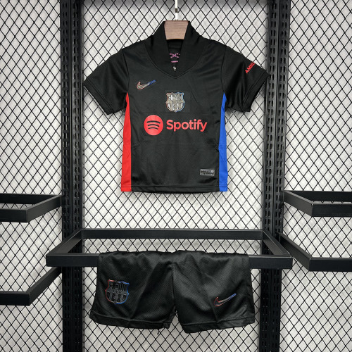 2024-25 Barcelona away black kid kit